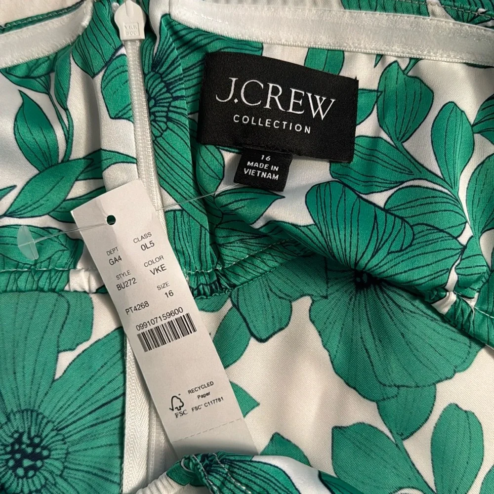 J.Crew Collection strapless slip dress in greenhouse floral print BU272